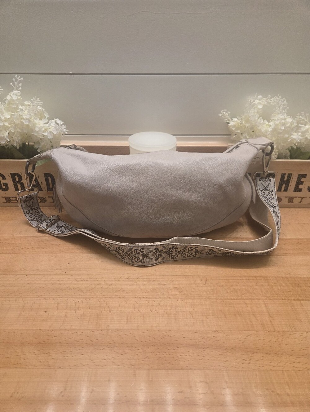 Latico Leathers Callie Sling Bag "Oat" Taupe Genuine Leather Sling/Crossbody Bag
